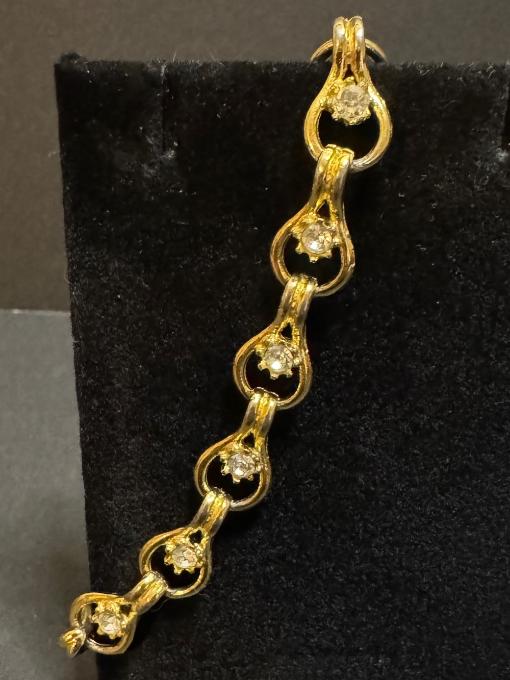 Classic Gold-Tone Crystal and Rhinestone Link Bracelet